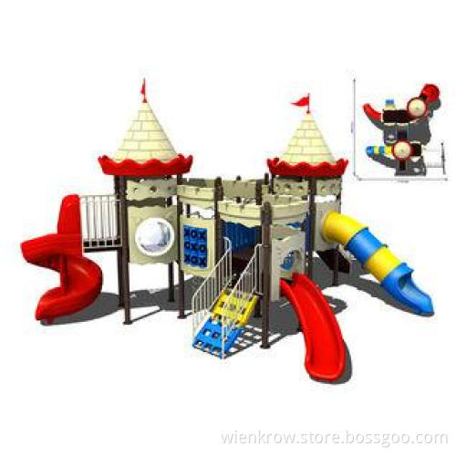 Solid Outdoor Wood Anti-UV Kids Castle Playground for 3-12